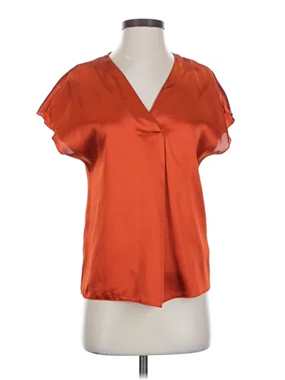Pre-owned Nicole Miller Short Sleeve Blouse In Orange