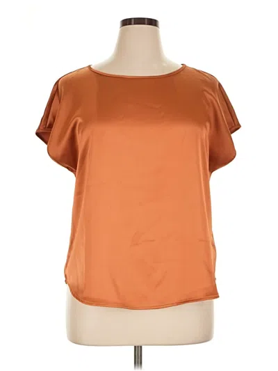 Pre-owned Nicole Miller Short Sleeve Blouse In Orange
