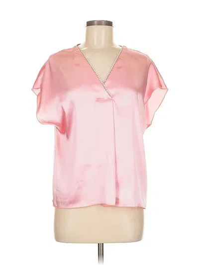 Pre-owned Nicole Miller Short Sleeve Blouse In Pink