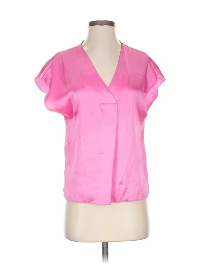 Pre-owned Nicole Miller Short Sleeve Blouse In Pink
