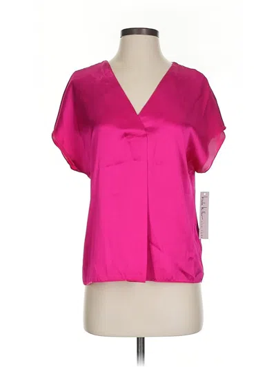 Pre-owned Nicole Miller Short Sleeve Blouse In Pink
