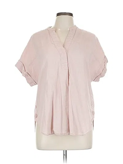 Pre-owned Nicole Miller Short Sleeve Blouse In Pink