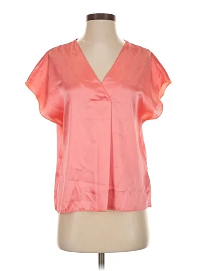 Pre-owned Nicole Miller Short Sleeve Blouse In Pink