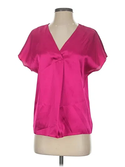 Pre-owned Nicole Miller Short Sleeve Blouse In Pink