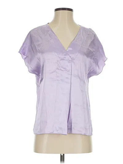 Pre-owned Nicole Miller Short Sleeve Blouse In Purple