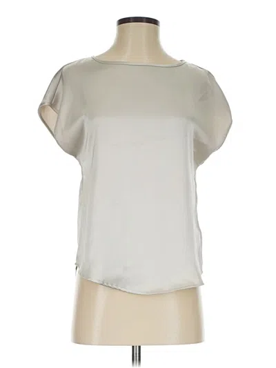 Pre-owned Nicole Miller Short Sleeve Blouse In Silver