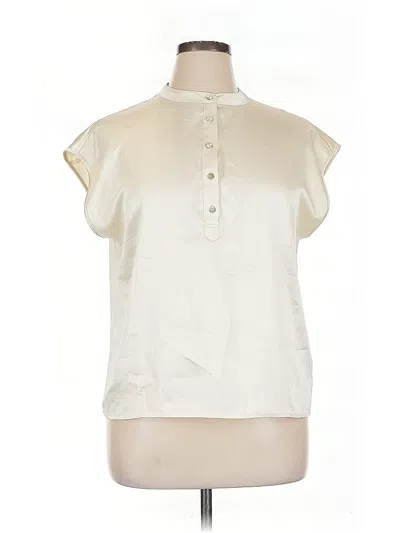 Pre-owned Nicole Miller Short Sleeve Blouse In White