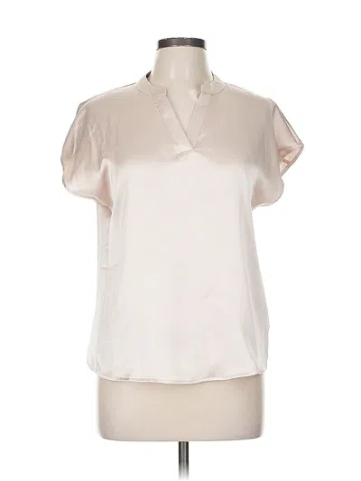 Pre-owned Nicole Miller Short Sleeve Blouse In White