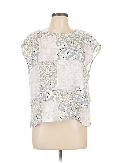 Pre-owned Nicole Miller Short Sleeve Blouse In White