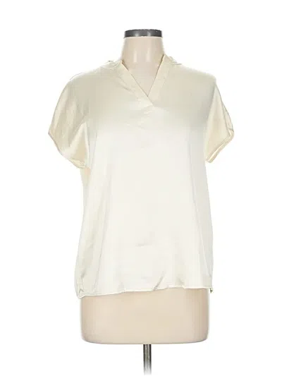 Pre-owned Nicole Miller Short Sleeve Blouse In White