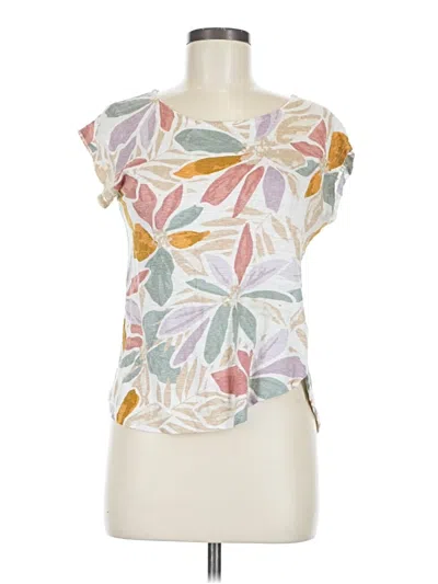 Pre-owned Nicole Miller Short Sleeve Blouse In White