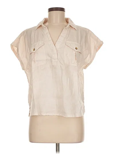 Pre-owned Nicole Miller Short Sleeve Blouse In White