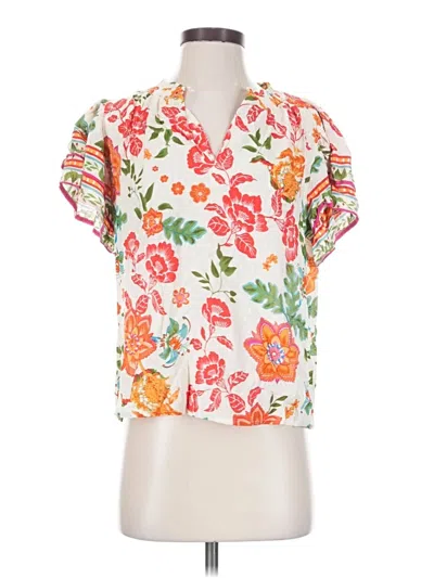 Nicole Miller Short Sleeve Blouse In Multi