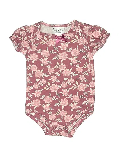 Pre-owned Nicole Miller Babies' Short Sleeve Onesie In Burgundy