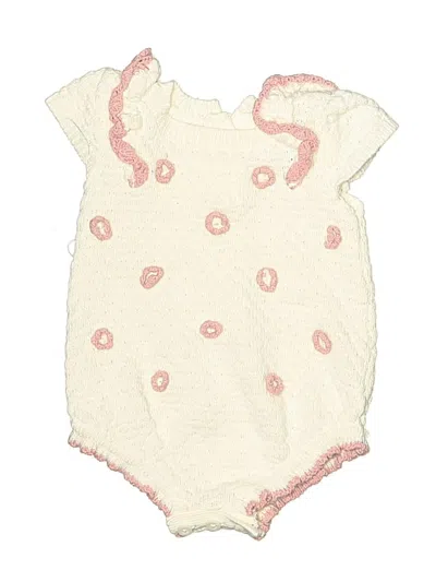 Pre-owned Nicole Miller Babies' Short Sleeve Onesie In Ivory