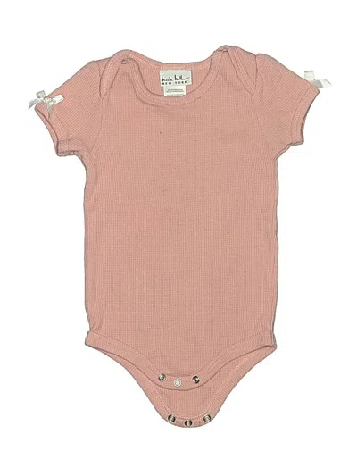 Pre-owned Nicole Miller Kids' Short Sleeve Onesie In Pink