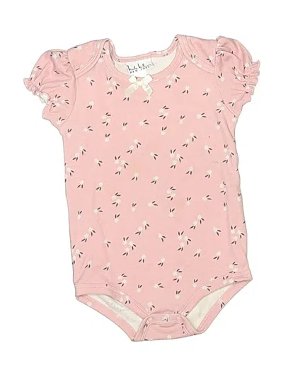 Pre-owned Nicole Miller Kids' Short Sleeve Onesie In Pink