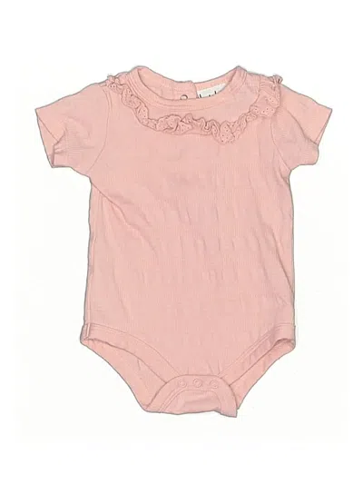 Pre-owned Nicole Miller Babies' Short Sleeve Onesie In Pink