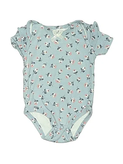 Pre-owned Nicole Miller Babies' Short Sleeve Onesie In Teal