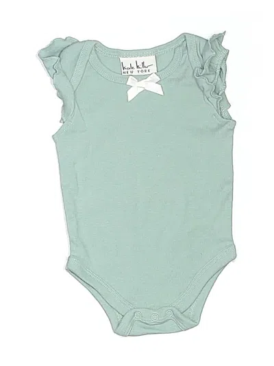 Pre-owned Nicole Miller Babies' Short Sleeve Onesie In Teal
