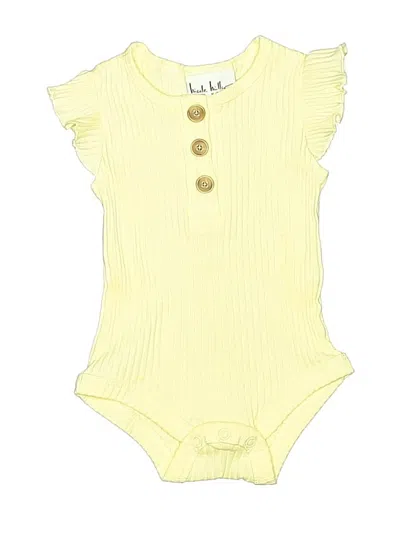 Pre-owned Nicole Miller Babies' Short Sleeve Onesie In Yellow