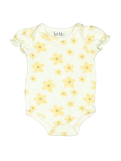 Pre-owned Nicole Miller Babies' Short Sleeve Onesie In Yellow