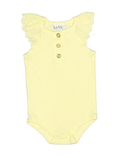 Pre-owned Nicole Miller Kids' Short Sleeve Onesie In Yellow