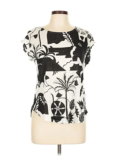 Pre-owned Nicole Miller Short Sleeve T-shirt In White