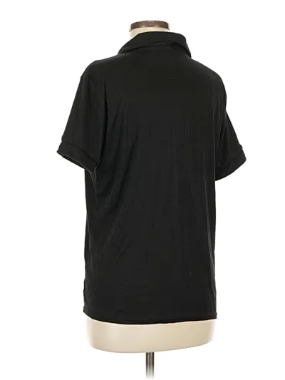 Pre-owned Nicole Miller Short Sleeve Top Black Cowl Neck Tops