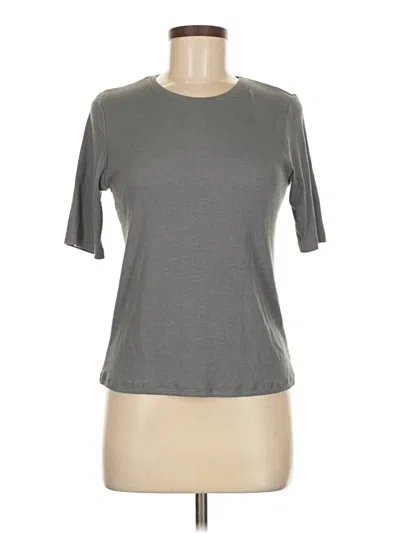 Pre-owned Nicole Miller Short Sleeve Top Gray Crew Neck Tops