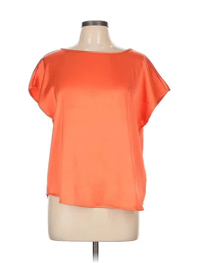 Pre-owned Nicole Miller Short Sleeve Top Orange Boatneck Tops