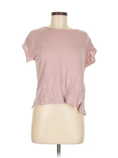 Pre-owned Nicole Miller Short Sleeve Top Pink Keyhole Neckline Tops