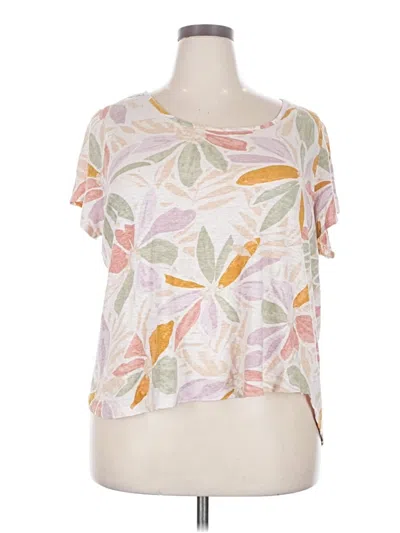 Pre-owned Nicole Miller Short Sleeve Top Pink Scoop Neck Tops