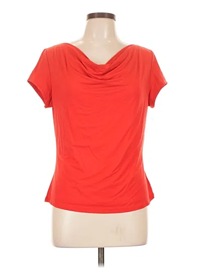 Pre-owned Nicole Miller Short Sleeve Top Red Cowl Neck Tops