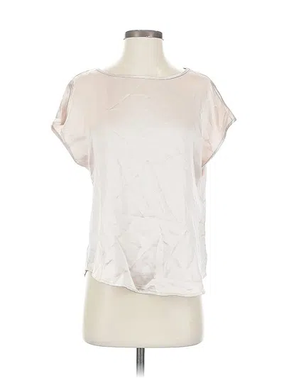 Pre-owned Nicole Miller Short Sleeve Top Silver Boatneck Tops