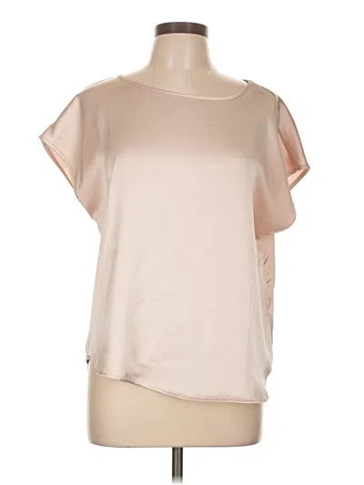 Pre-owned Nicole Miller Short Sleeve Top Tan Boatneck Tops
