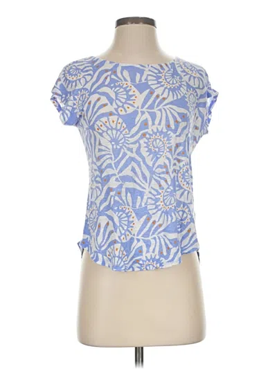 Pre-owned Nicole Miller Short Sleeve T-shirt In Blue
