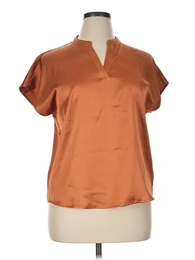 Pre-owned Nicole Miller Short Sleeve T-shirt In Brown
