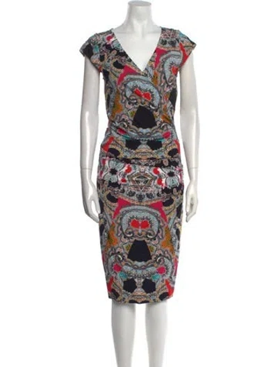 Pre-owned Nicole Miller Silk Knee-length Dress In Black