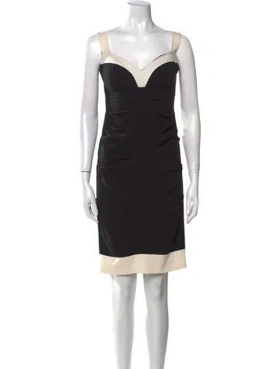 Pre-owned Nicole Miller Silk Knee-length Dress In Black