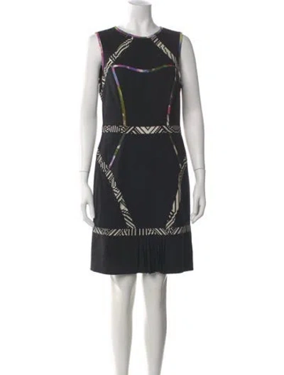Pre-owned Nicole Miller Silk Knee-length Dress In Black