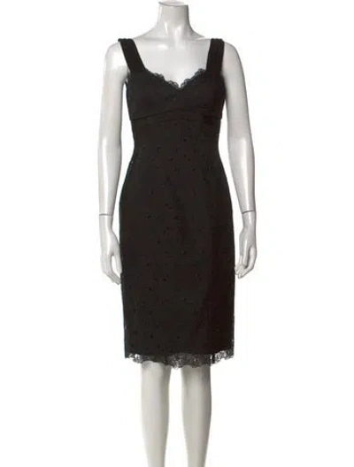 Pre-owned Nicole Miller Silk Knee-length Dress In Black