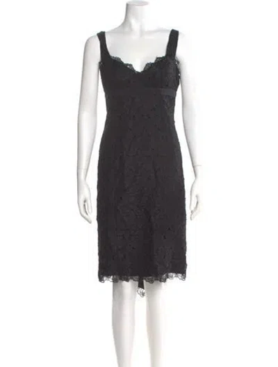 Pre-owned Nicole Miller Silk Knee-length Dress In Gray