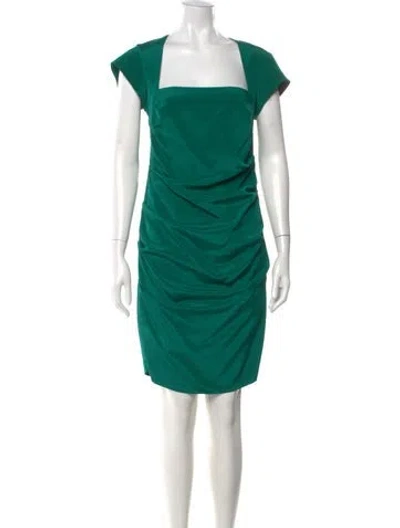 Pre-owned Nicole Miller Silk Knee-length Dress In Green