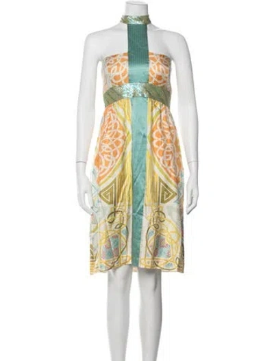 Pre-owned Nicole Miller Silk Knee-length Dress In Multi
