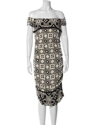Pre-owned Nicole Miller Silk Knee-length Dress In Neutral