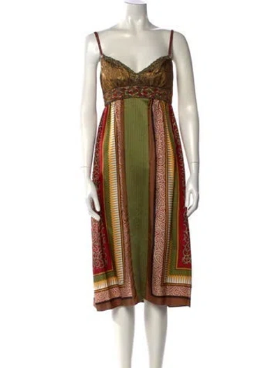 Pre-owned Nicole Miller Silk Knee-length Dress In Neutral