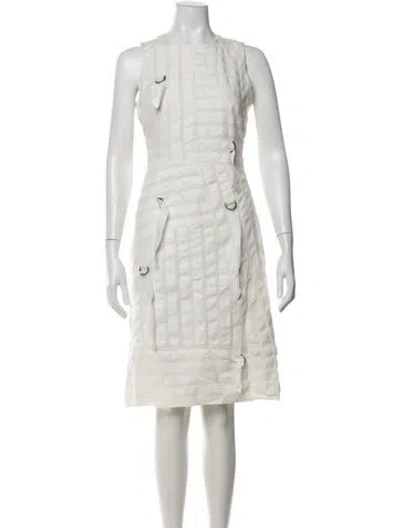 Pre-owned Nicole Miller Silk Knee-length Dress In Neutral