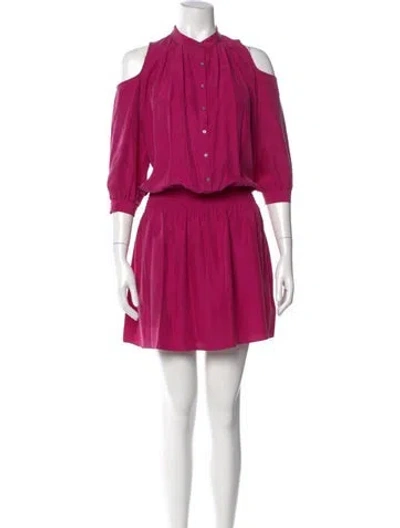 Pre-owned Nicole Miller Silk Knee-length Dress In Pink