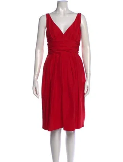 Pre-owned Nicole Miller Silk Knee-length Dress In Red